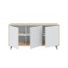 Sideboard >KIKUA PLUS< 3 Türen, Canadian Eiche Dekor / Artik Weiß - 154x75x40 (BxHxT)