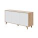 Sideboard >KIKUA PLUS< 3 Türen, Canadian Eiche Dekor / Artik Weiß - 154x75x40 (BxHxT)