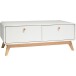 Lowboard >Janne< Couchtisch, 2 Schübe, in Weiß - 100x40x51cm (BxHxT)