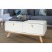 Lowboard >Janne< Couchtisch, 2 Schübe, in Weiß - 100x40x51cm (BxHxT)