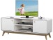 Lowboard >Janne< 2 Türen, Kabeldurchlass, Fächer, in Weiß - 140x53x39cm (BxHxT)