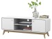 Lowboard >Janne< 2 Türen, Kabeldurchlass, Fächer, in Weiß - 140x53x39cm (BxHxT)