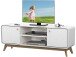 Lowboard >Janne< 2 Türen, Kabeldurchlass, Fächer, in Weiß - 140x53x39cm (BxHxT)