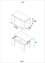 Wohnzimmer-Set >KIKUA PLUS< (4-Teilig) in Canadian Eiche/Artik Weiß - 135x50x40 (BxHxT)
