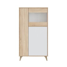 Wohnzimmer-Set >KIKUA PLUS< (4-Teilig) in Canadian Eiche/Artik Weiß - 135x50x40 (BxHxT)