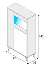 Wohnzimmer-Set >KIKUA PLUS< (4-Teilig) in Canadian Eiche/Artik Weiß - 135x50x40 (BxHxT)