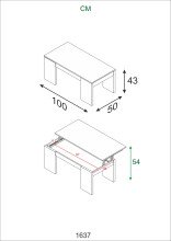 Wohnzimmer-Set >KIKUA PLUS< (4-Teilig) in Canadian Eiche/Artik Weiß - 135x50x40 (BxHxT)