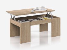 Wohnzimmer-Set >KIKUA PLUS< (4-Teilig) in Canadian Eiche/Artik Weiß - 135x50x40 (BxHxT)