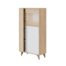 Wohnzimmer-Set >KIKUA PLUS< (4-Teilig) in Canadian Eiche/Artik Weiß - 135x50x40 (BxHxT)