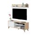 Wohnzimmer-Set >KIKUA PLUS< (4-Teilig) in Canadian Eiche/Artik Weiß - 135x50x40 (BxHxT)