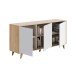 Wohnzimmer-Set >KIKUA PLUS< (4-Teilig) in Canadian Eiche/Artik Weiß - 135x50x40 (BxHxT)
