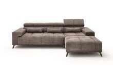 Wohnlandschaft >Starlett< Kopfteilverstellungen, 3 Kissen, dunkelgrau - 285x99x201 (BxHxT)