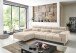 Wohnlandschaft >Starlett< Kopfteilverstellungen, 3 Kissen, Cord beige - 285x99x201cm (BxHxT)