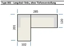 Wohnlandschaft >Starlett< Kopfteilverstellungen, 3...