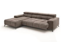 Wohnlandschaft >Starlett< elektr. Sitztiefenverstellung, 3 Kissen, dunkelgrau - 285x99x201 BxHxT