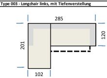 Wohnlandschaft >Starlett< elektr. Sitztiefenverstellung, 3 Kissen, dunkelgrau - 285x99x201 BxHxT