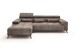 Wohnlandschaft >Starlett< elektr. Sitztiefenverstellung, 3 Kissen, dunkelgrau - 285x99x201 BxHxT