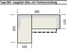 Wohnlandschaft >Starlett< elektr. Sitztiefenverstellung, cord beige - 285x99x201cm (BxHxT)