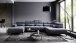 Wohnlandschaft >Starlett< U-Form, Kopfteilverstellungen, Kissen, dunkelgrau - 375x99x231 (BxHxT)