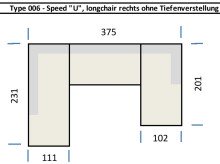 Wohnlandschaft >Starlett< U-Form, Kopfteilverstellungen, Kissen, dunkelgrau - 375x99x231 (BxHxT)