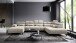 Wohnlandschaft >Starlett< U-Form, Kopfteilverstellungen, Kissen, sand - 375x99x231 (BxHxT)