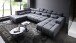 Wohnlandschaft >Starlett< U-Form, elektr. Sitztiefenverstellung, dunkelgrau - 375x99x231 (BxHxT)
