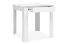 Esstisch >Oslo< mit Schublade, in Weiß - 80x77x80cm (BxHxT)