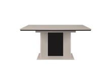 Kulissentisch >Novara< ausziehbar bis 200cm, Sand / Schwarz - 160/200x76x90cm (BxHxT)