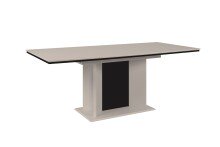 Kulissentisch >Novara< ausziehbar bis 200cm, Sand / Schwarz - 160/200x76x90cm (BxHxT)