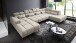 Wohnlandschaft >Starlett< U-Form, elektr. Sitztiefenverstellung, sand - 375x99x231 (BxHxT)