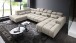 Wohnlandschaft >Starlett< U-Form, elektr. Sitztiefenverstellung, sand - 375x99x231 (BxHxT)