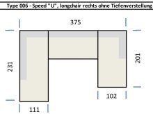 Wohnlandschaft >Starlett< U-Form, Kopfteilverstellungen, mint - 375x99x231 (BxHxT)
