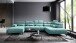 Wohnlandschaft >Starlett< U-Form, elektr. Sitztiefenverstellung, mint - 375x99x231 (BxHxT)