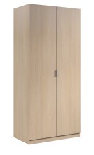 Kleiderschrank >LC-180< 2 Türen, Kleiderstange, Ablageboden, Eiche Dekor - 81x180x52 (BxHxT)