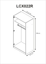 Kleiderschrank >LC-180< 2 Türen, Kleiderstange, Ablageboden, Eiche Dekor - 81x180x52 (BxHxT)