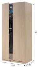 Kleiderschrank >LC-180< 2 Türen, Kleiderstange, Ablageboden, Eiche Dekor - 81x180x52 (BxHxT)