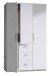 Kleiderschrank >Ward< 3 Türen, Kleiderstange, Böden, Weiß glänzend - 117x203x52 (BxHxT)