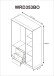 Kleiderschrank >Ward< 3 Türen, Kleiderstange, Böden, Weiß glänzend - 117x203x52 (BxHxT)