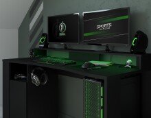 Jugendzimmer-Set >Fabric 20< (6-teilig) in Esche Grau Loft mit Dekoprint