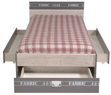 Jugendzimmer-Set >Fabric 20< (6-teilig) in Esche Grau Loft mit Dekoprint