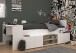 Hochbett >Cleo 1< Stauraum, Liegefl. 90x200, Weiss / Eiche Dekor - 241x116x90cm (LxBxH)