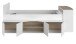 Hochbett >Cleo 1< Stauraum, Liegefl. 90x200, Weiss / Eiche Dekor - 241x116x90cm (LxBxH)