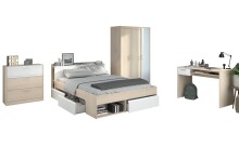 Jugendzimmer-Set >Most 75< 4-teilig, Dekor Weiss /...