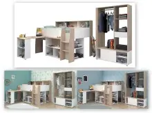Kinderzimmer-Set >Lucas 11< 2-teilig, Weiss / Eiche...