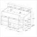 Kinderzimmer-Set >Lucas 11< 2-teilig, Weiss / Eiche Dekor, Hochbett mit Kleiderschrank