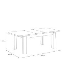 Kulissentisch >TRONDHEIM< ausziehbar bis 206,4cm, Eiche Dekor - 160,4/206,4x76,1x90,4cm (BxHxT)