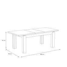 Kulissentisch >TRONDHEIM< ausziehbar bis 206,4cm, Eiche Dekor - 160,4/206,4x76,1x90,4cm (BxHxT)