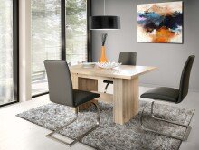 Kulissentisch >DINING TABLES< ausziehbar bis 273cm, Sonoma Eiche Dekor - 140/273x72,8x90cm (BxHxT)