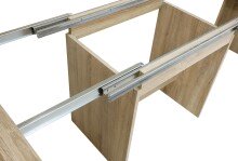 Kulissentisch >DINING TABLES< ausziehbar bis 273cm, Sonoma Eiche Dekor - 140/273x72,8x90cm (BxHxT)