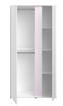 Jugendzimmer-Set >Pirouette 21< in Weiss mit drehbarem Elementen in Rosa / Grau